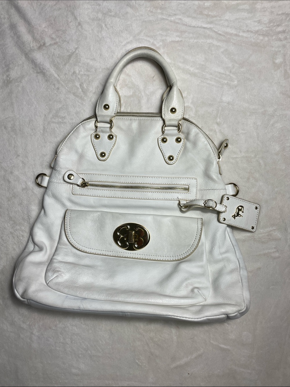 Emma Fox White purse with gold hardware - Picture 5 of 7
